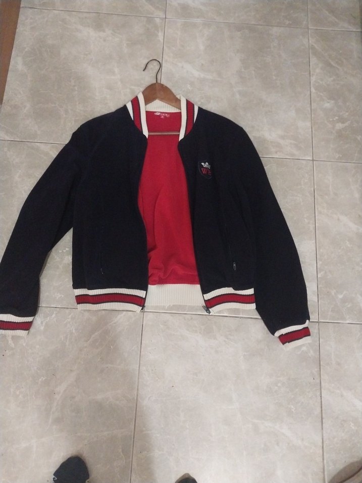 Lacivert Fermuarlı Kollej Tipi mont - Görsel 4