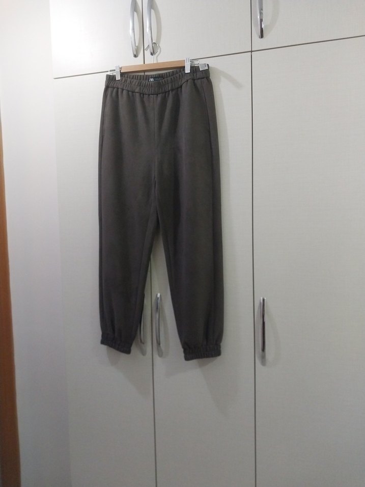 Gri Rahat Kesim Kadın Polar Pantolon - Görsel 2