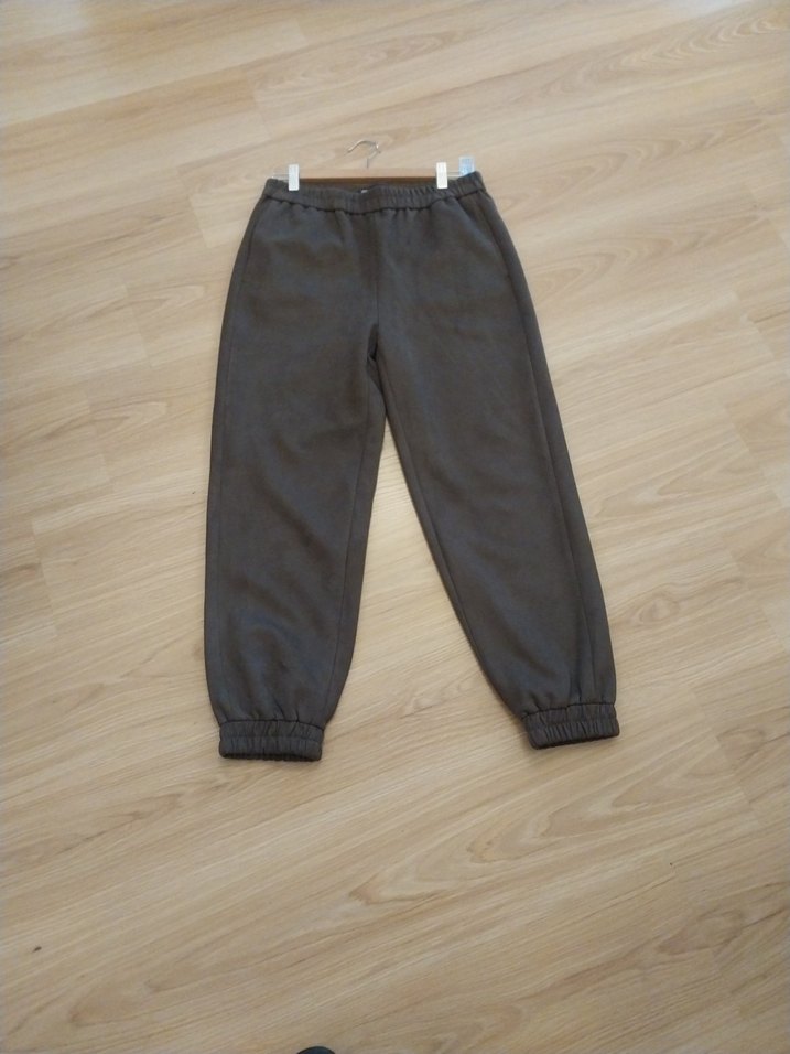 Gri Rahat Kesim Kadın Polar Pantolon - Görsel 4