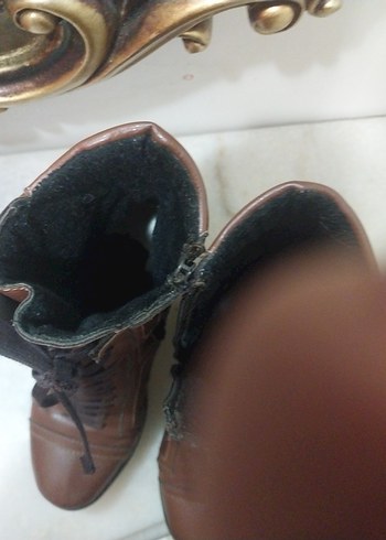 Kahverengi Deri Vintage Kadın Bot - Görsel 6