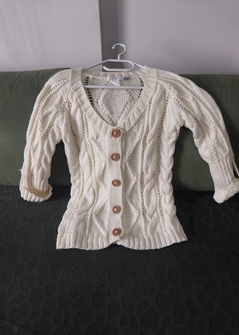 Kadın Beyaz Örgü Bohem Hırka - Görsel 4