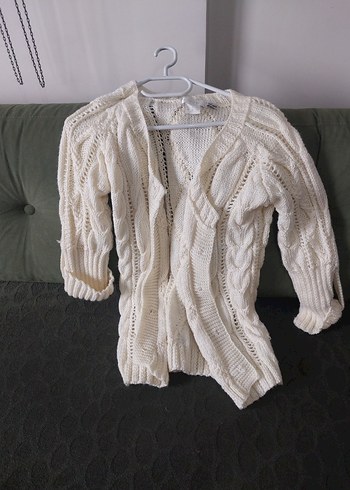 Kadın Beyaz Örgü Bohem Hırka - Görsel 5