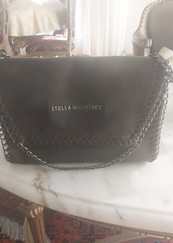 Gri Zincir Detaylı Deri Kadın Çanta - Görsel 4