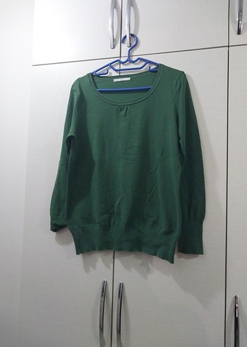 Yeşil Kadın Triko Uzun Kollu Kazak - Görsel 4