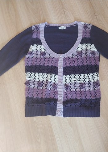 Bohem Tarz Mor Midi Triko Kazak - Görsel 4