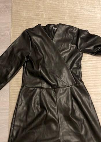 Siyah Deri Kemerli Midi Ceket - Görsel 2