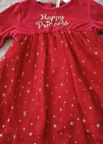 12-18 Ay Beden kırmızı Renk Kız Bebek elbise 