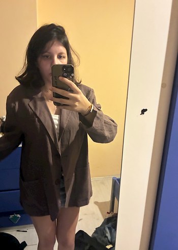 Zara Sikligin Ve Rahatligin Bulustugu Koyu Kahverengi Oversize Blazer