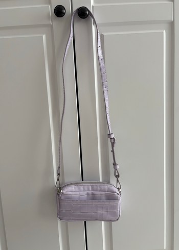 Mor Deri Yılan Desenli Kadın Çanta - Görsel 2