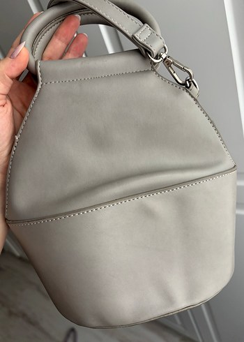 Gri Deri Kadın Çanta - Görsel 4