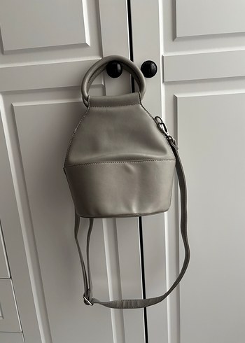 Gri Deri Kadın Çanta - Görsel 2