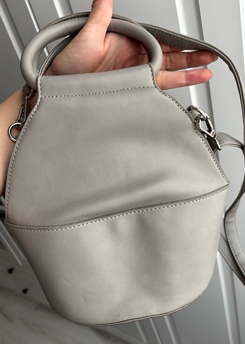 Gri Deri Kadın Çanta - Görsel 3