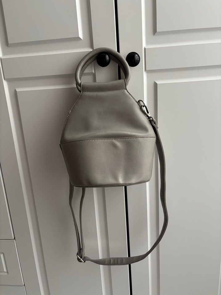 Gri Deri Kadın Çanta - Görsel 2