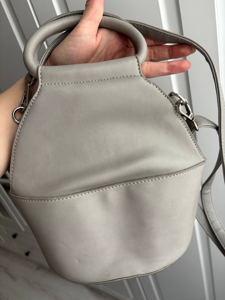 Gri Deri Kadın Çanta - Görsel 3