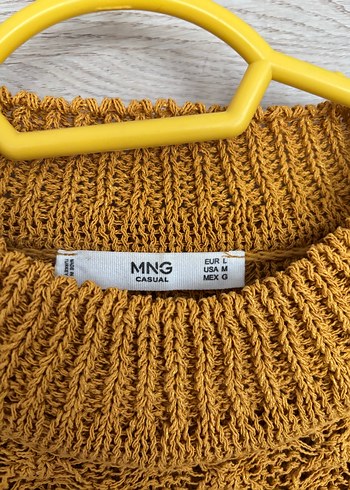 Sarı Örgü Kadın Kazak - Görsel 3