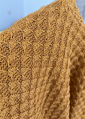 Sarı Örgü Kadın Kazak - Görsel 5