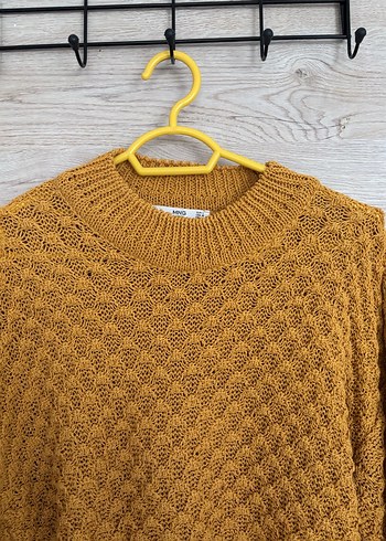 Sarı Örgü Kadın Kazak - Görsel 2