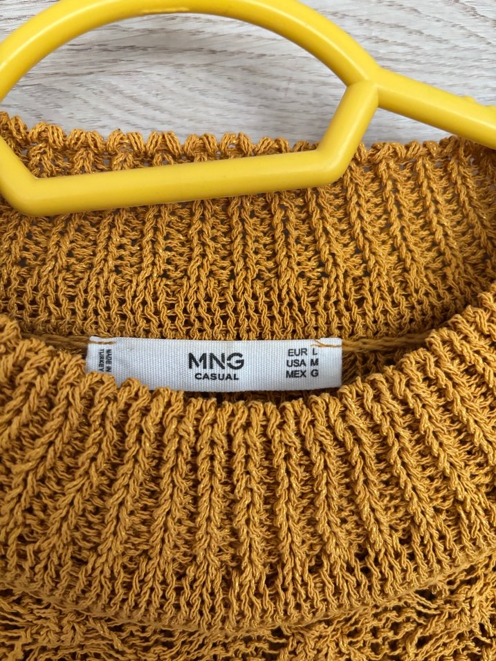 Sarı Örgü Kadın Kazak - Görsel 3