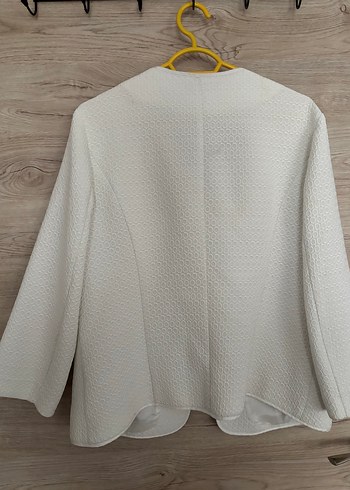Beyaz Kadın Mini Blazer Ceket - Görsel 4