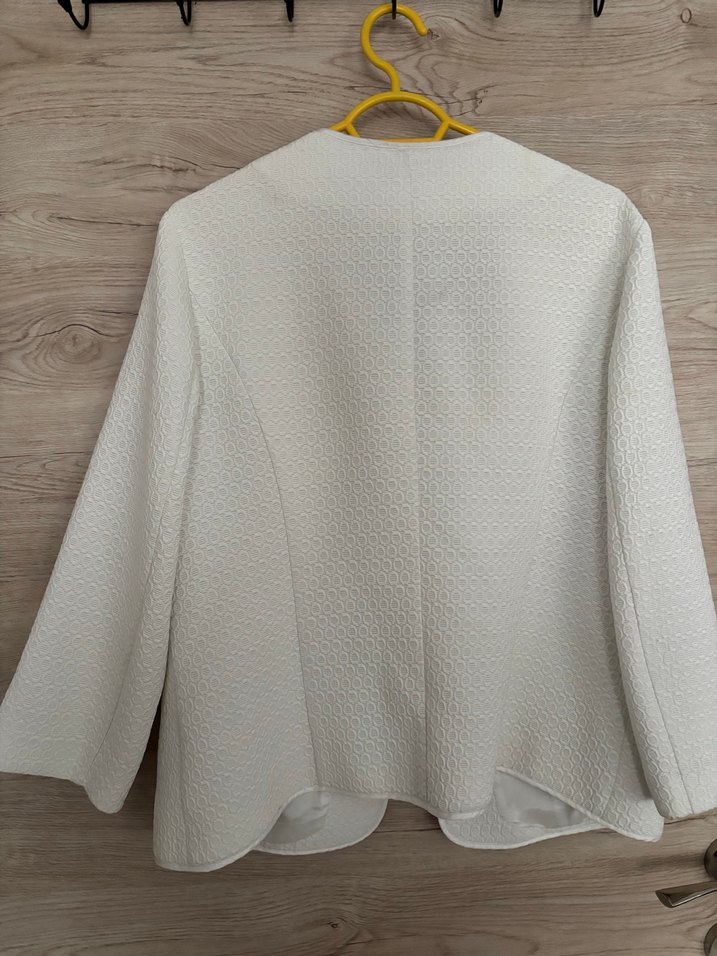 Beyaz Kadın Mini Blazer Ceket - Görsel 4