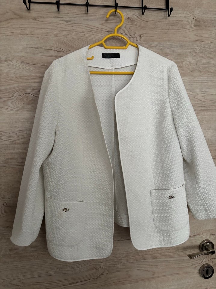 Beyaz Kadın Mini Blazer Ceket - Görsel 2