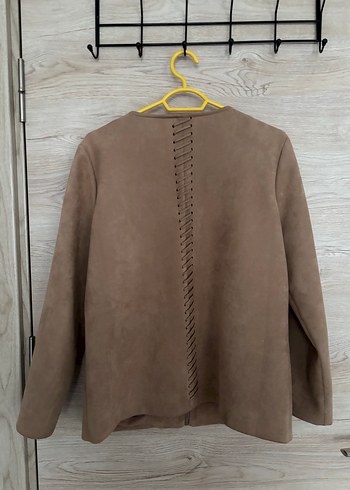 Bej Süet Kadın Midi Ceket - Görsel 4