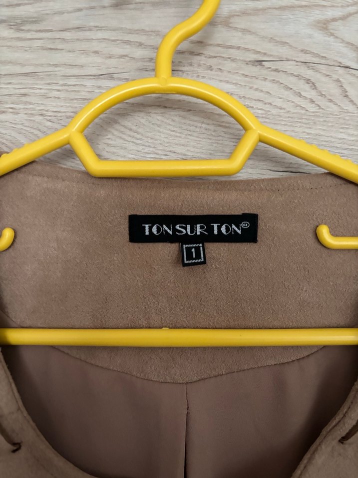 Bej Süet Kadın Midi Ceket - Görsel 2