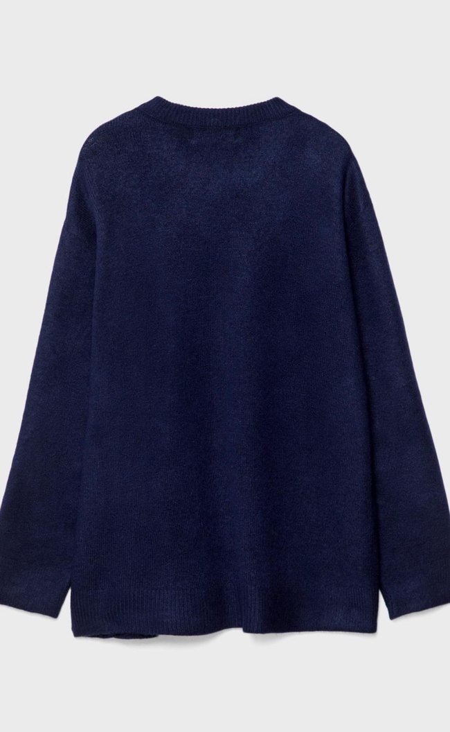 Kadın Lacivert Uzun Kollu Triko Kazak - Görsel 2