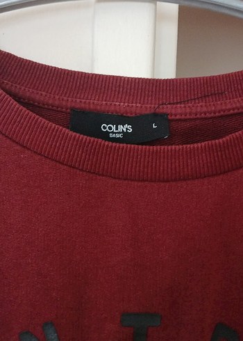 Bordo Erkek Pamuklu Baskılı Sweatshirt
