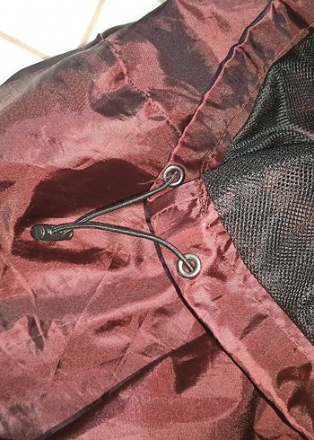 Bordo Fermuarlı Kadın ceket yağmurluk - Görsel 2