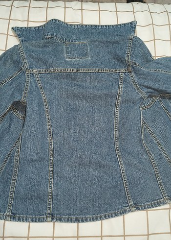 Düğmeli Mavi Kadın Denim Ceket - Görsel 4