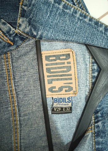 Düğmeli Mavi Kadın Denim Ceket - Görsel 9