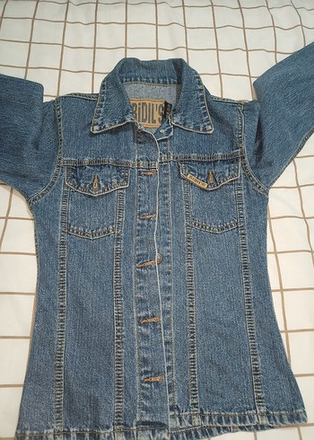 Düğmeli Mavi Kadın Denim Ceket - Görsel 2