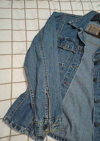 Düğmeli Mavi Kadın Denim Ceket - Görsel 7