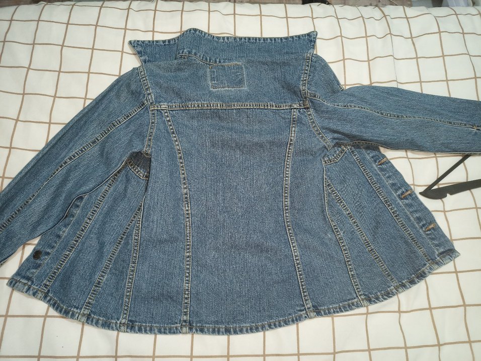 Düğmeli Mavi Kadın Denim Ceket - Görsel 4