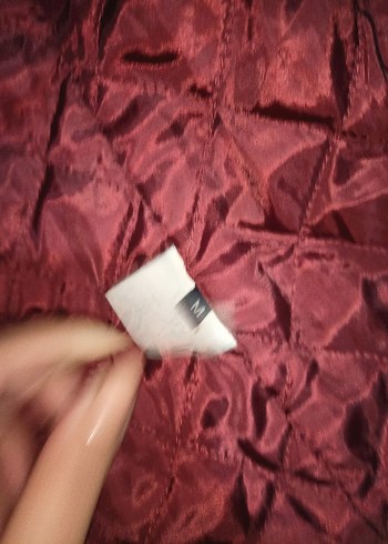 Bordo Astarlı Düğmeli Kadın Kot Ceket - Görsel 9