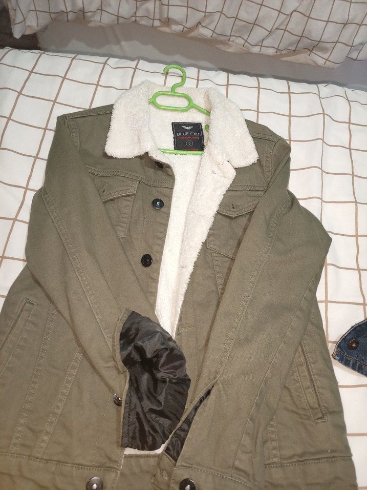 Düğmeli Regular Fit unisex haki yeşili Ceket - Görsel 2