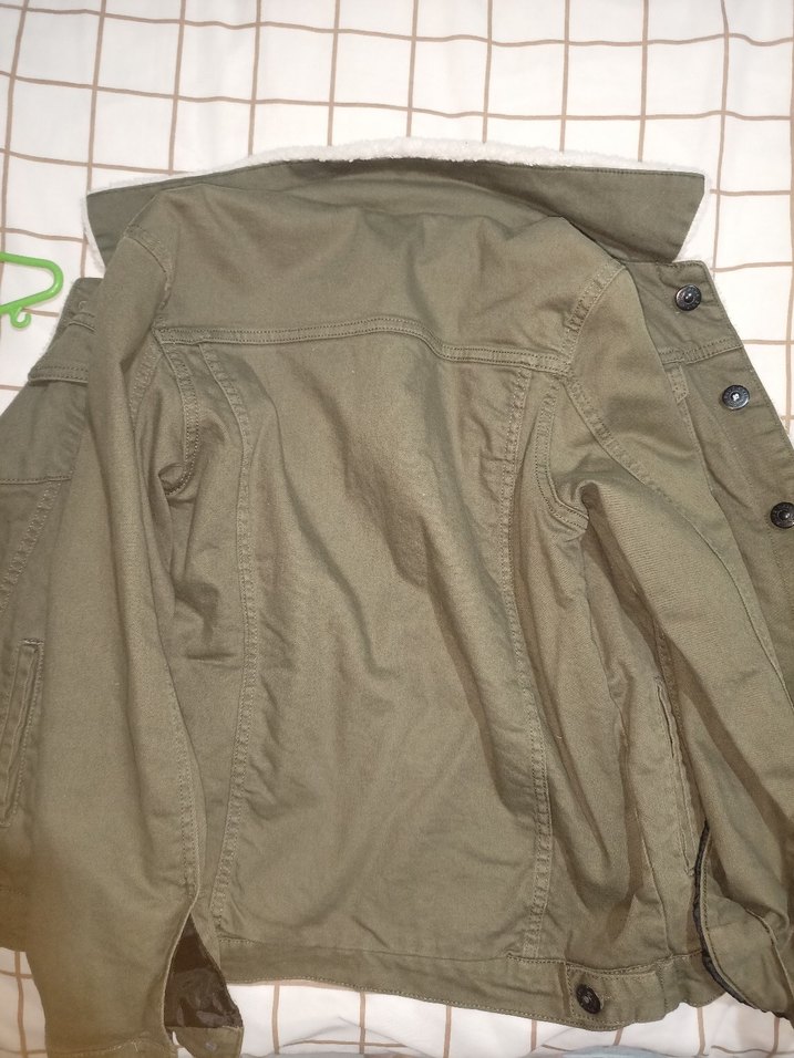 Düğmeli Regular Fit unisex haki yeşili Ceket - Görsel 4