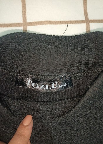 siyah crop boğaz yakalı kazak, büstiyer - Görsel 2