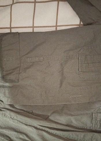 Gri Keten Düğmeli Midi Ceket - Görsel 2