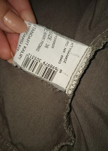 Gri Keten Düğmeli Midi Ceket - Görsel 6