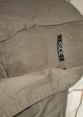 Gri Keten Düğmeli Midi Ceket - Görsel 3