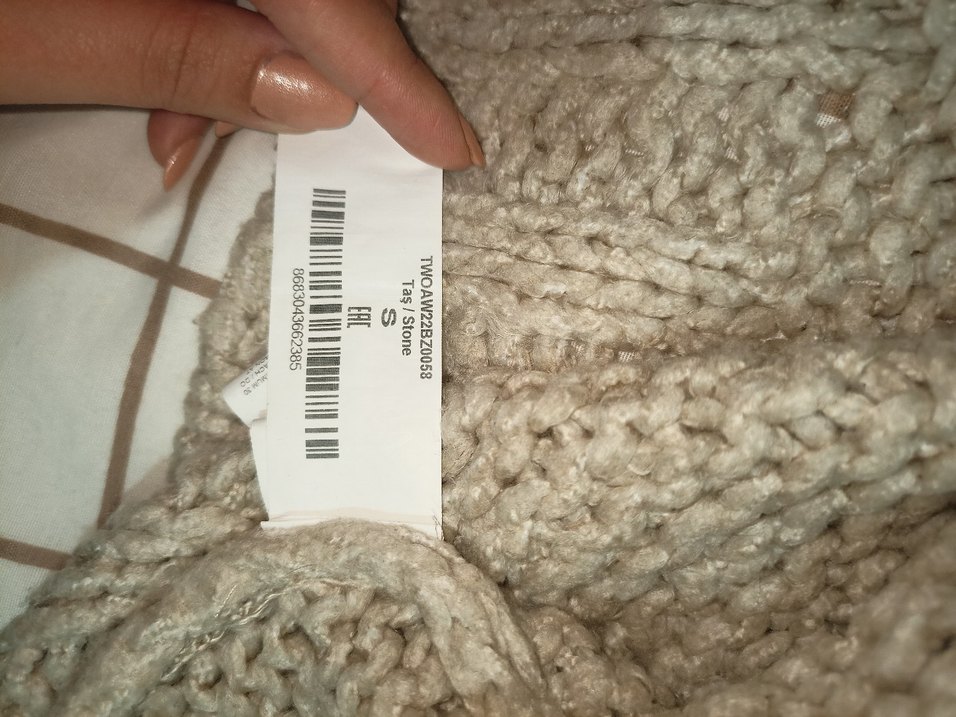 Bej Bohem Tarzı Örgü Kadın Kazak, süveter - Görsel 3