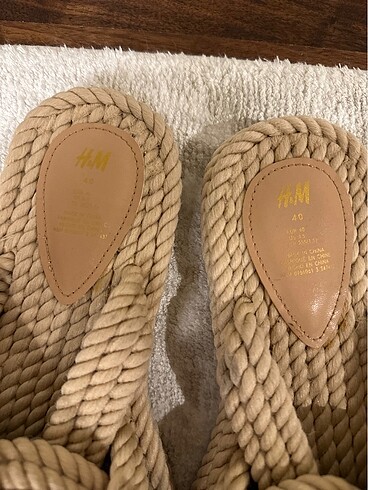 40 Beden camel Renk Hasır h&m terlik