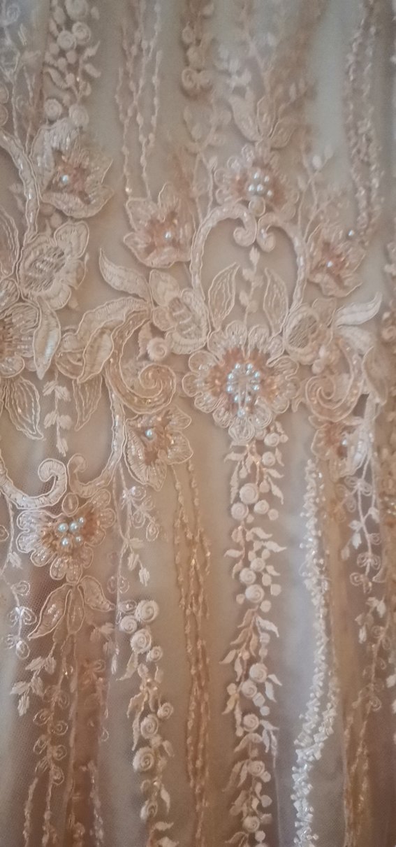 Pembe Dantel Uzun Kollu Bohem Gelinlik - Görsel 5