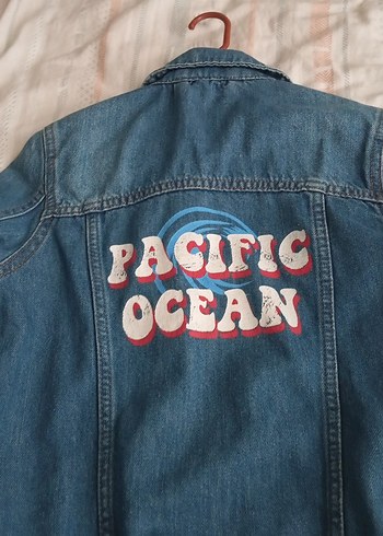 Düğmeli Mavi Kolsuz Denim Ceket - Görsel 3