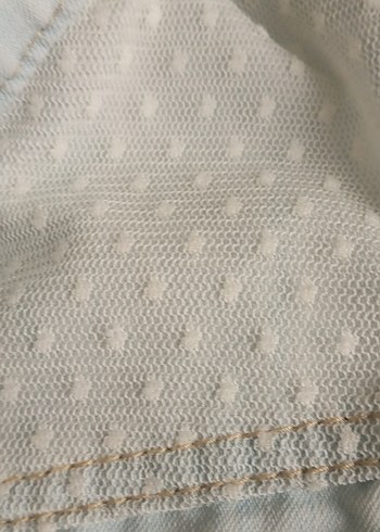 Kızlar için Beyaz Denim Düğmeli Yelek - Görsel 2