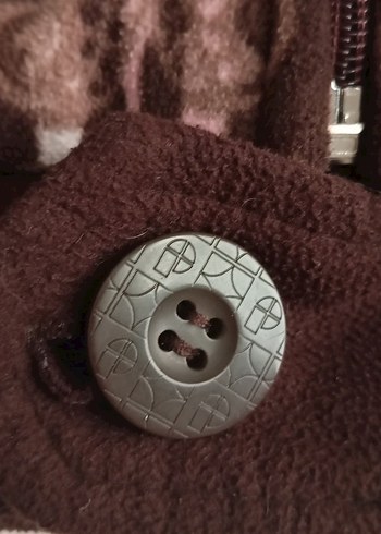 Düğmeli Kahverengi Desenli Kadın Ceket - Görsel 3