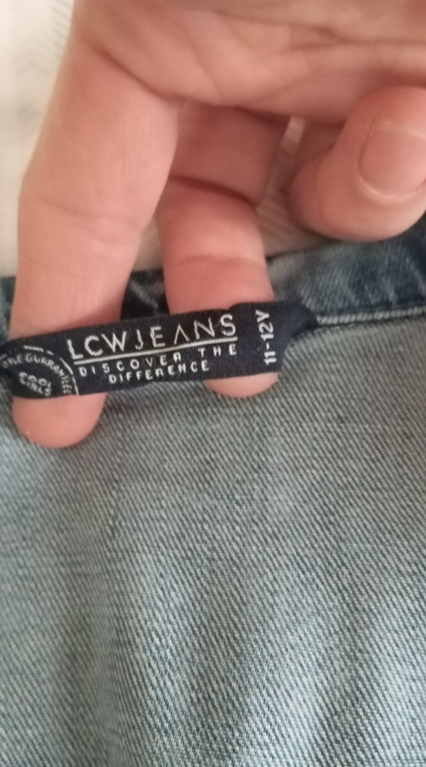 Düğmeli Kolsuz Mavi taslanmis  Denim Ceket - Görsel 3