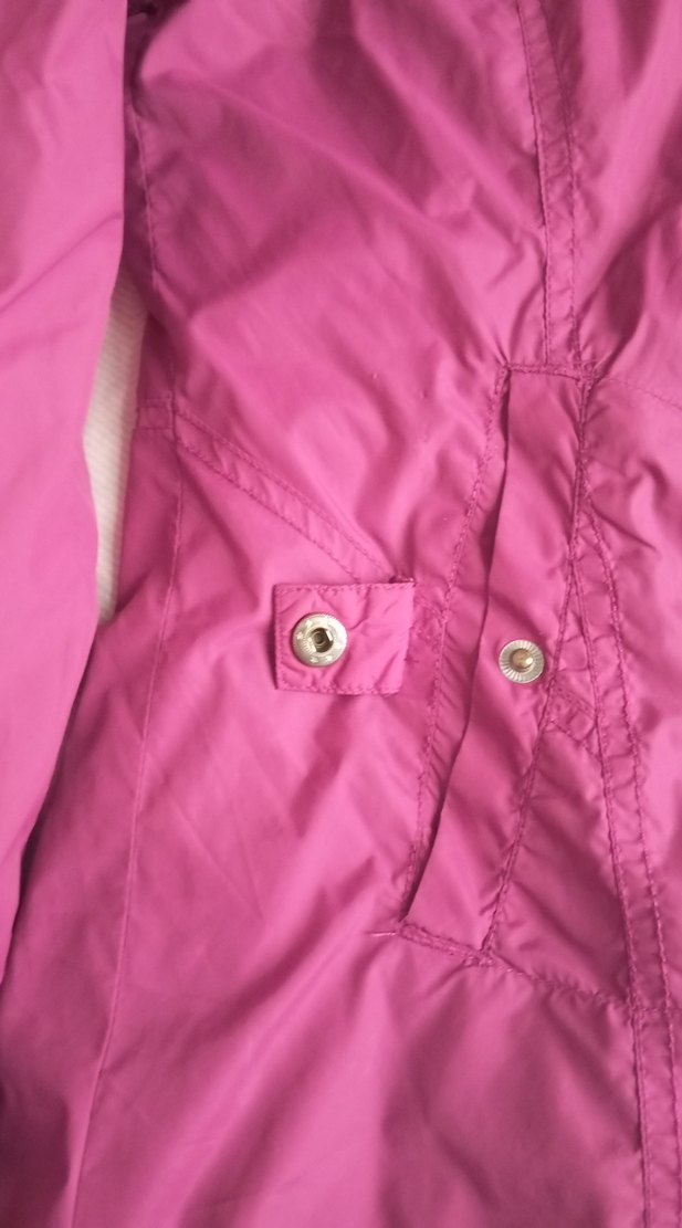 Kız Çocuk Pembe Düğmeli Yağmurluk - Görsel 2